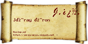 Járay Áron névjegykártya